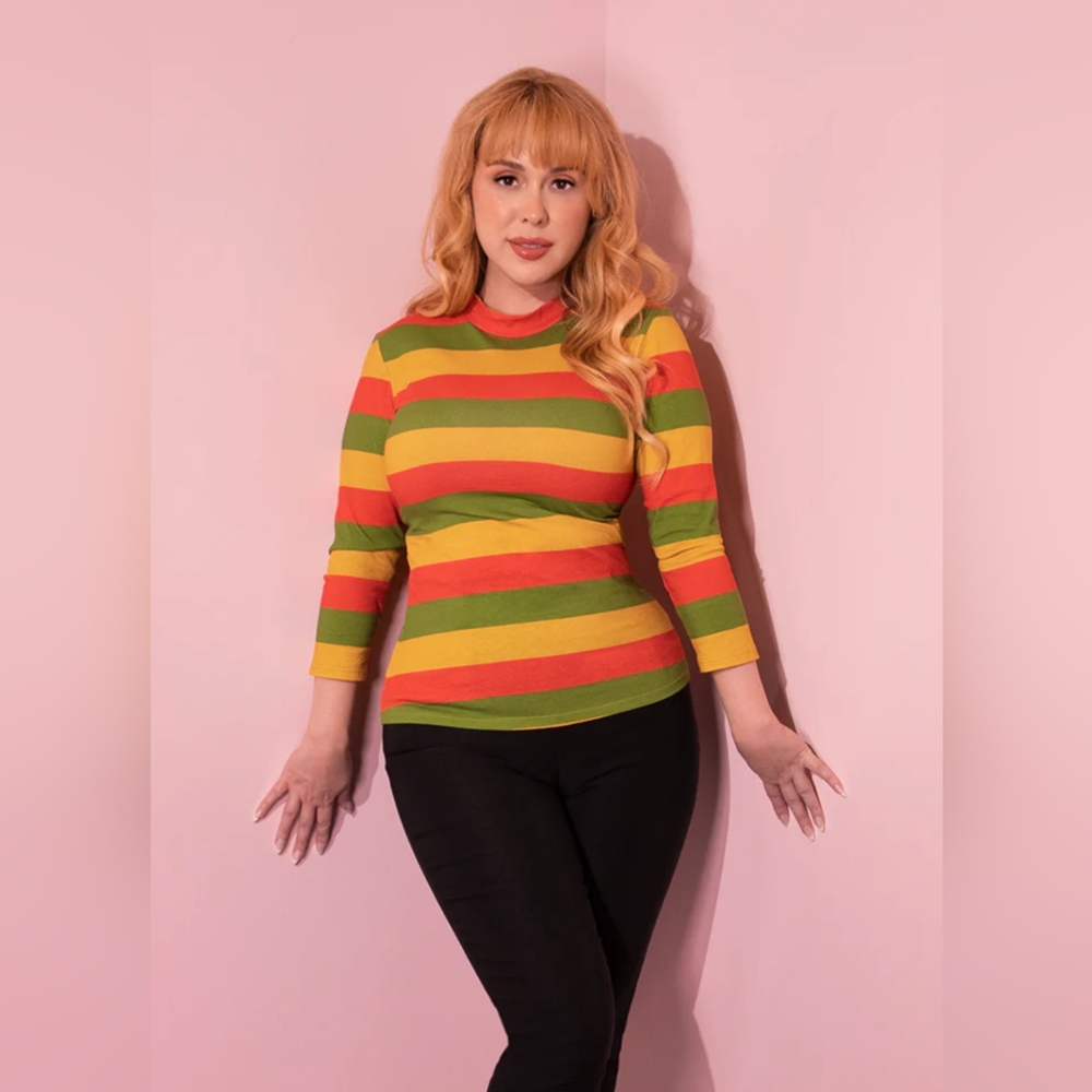 BNWT Sold Out Vixen Bad Girl 3/4 Striped top 2XL